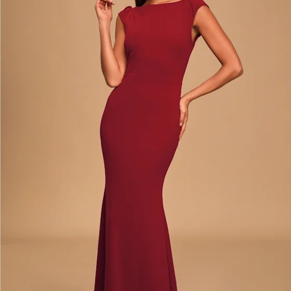 Lulu's Deep Red Backless Dress